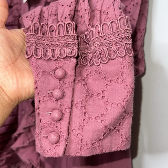 L'ATISTE LONG SLEEVE BUTTON UP COLLAR RUFFLE TIERED MINI DRESS SIZE 1X - Picture 10 of 13